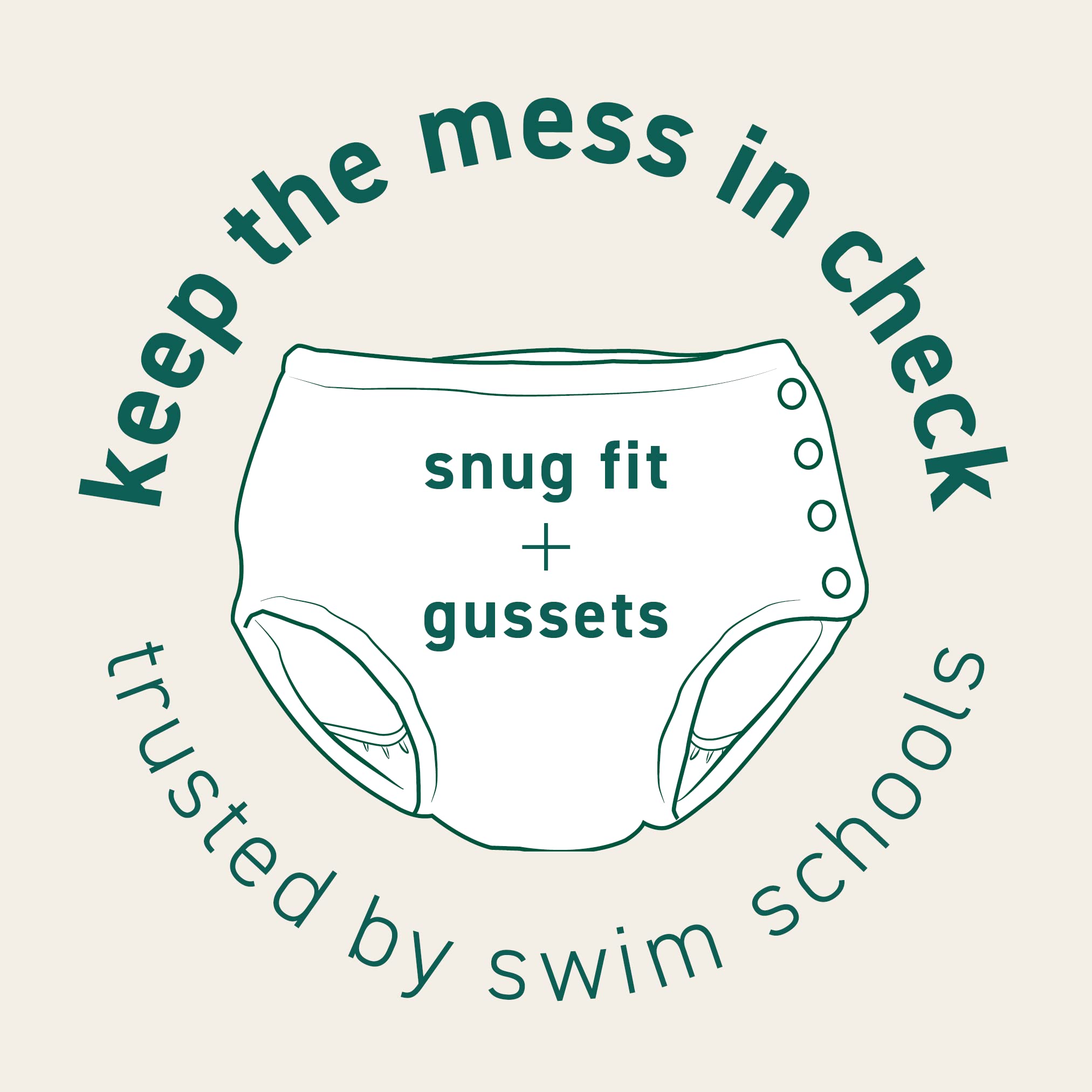 Green Sprouts diaper inner details illustrate wicking liner keeping skin dry during swimming