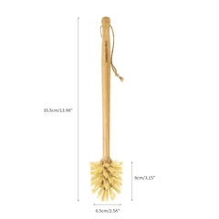 GREENTH PRO Nature Bamboo Bottle Brush with sisal bristles for effective residue removal.