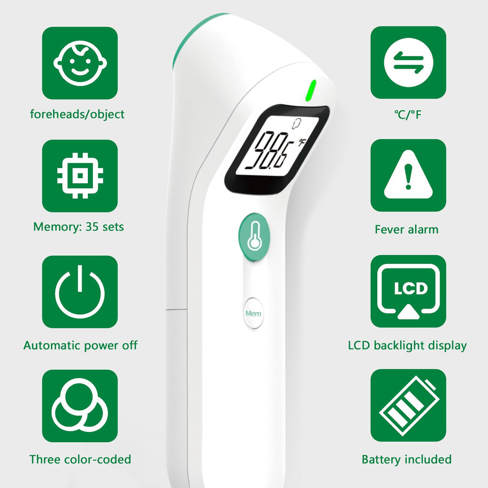 Greetmed no-touch-forehead-thermometer-compact-size offers a lightweight travel-friendly design.