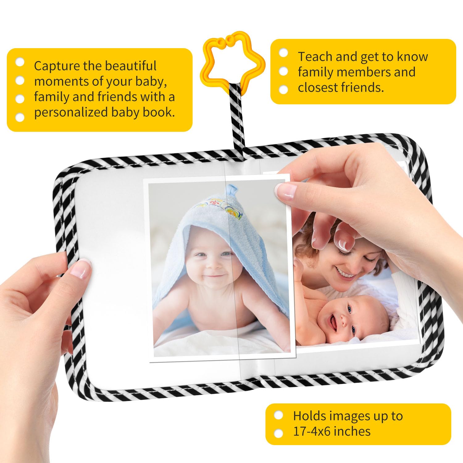 Grekos soft cloth photo slots 17 4x6—easy baby-friendly photo display.