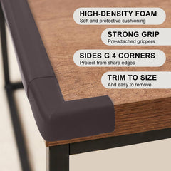 grelex wide-application edge protector guards glass and wood tables.