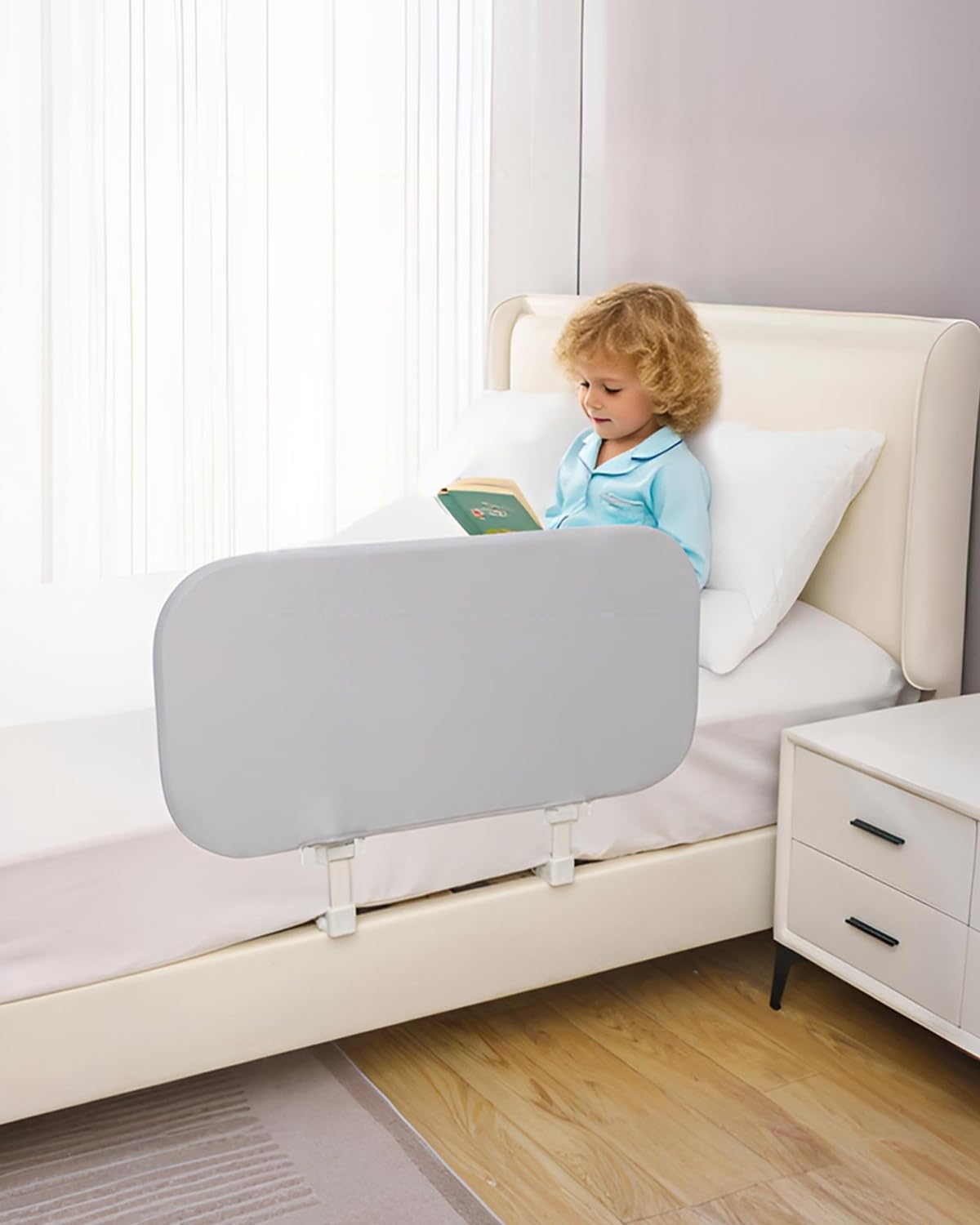 Grelife travel bed rail folded for compact packing and travel convenience