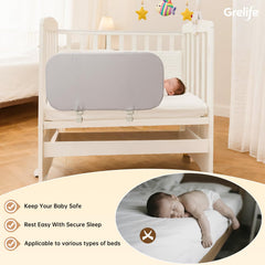 Grelife travel bed rail height adjustable fits cribs twins and full beds