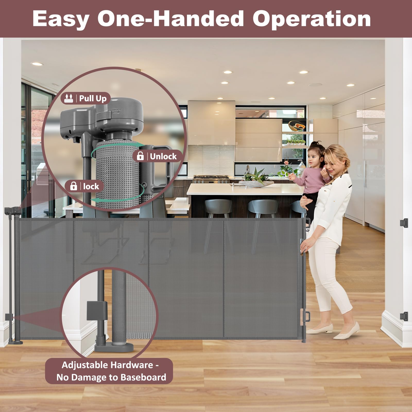 Grenfu baseboard friendly installation fits baseboards securely without damage