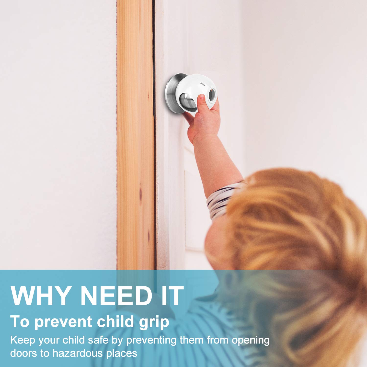 GRENFU easy-install, no-drill door knob cover ensuring quick childproofing