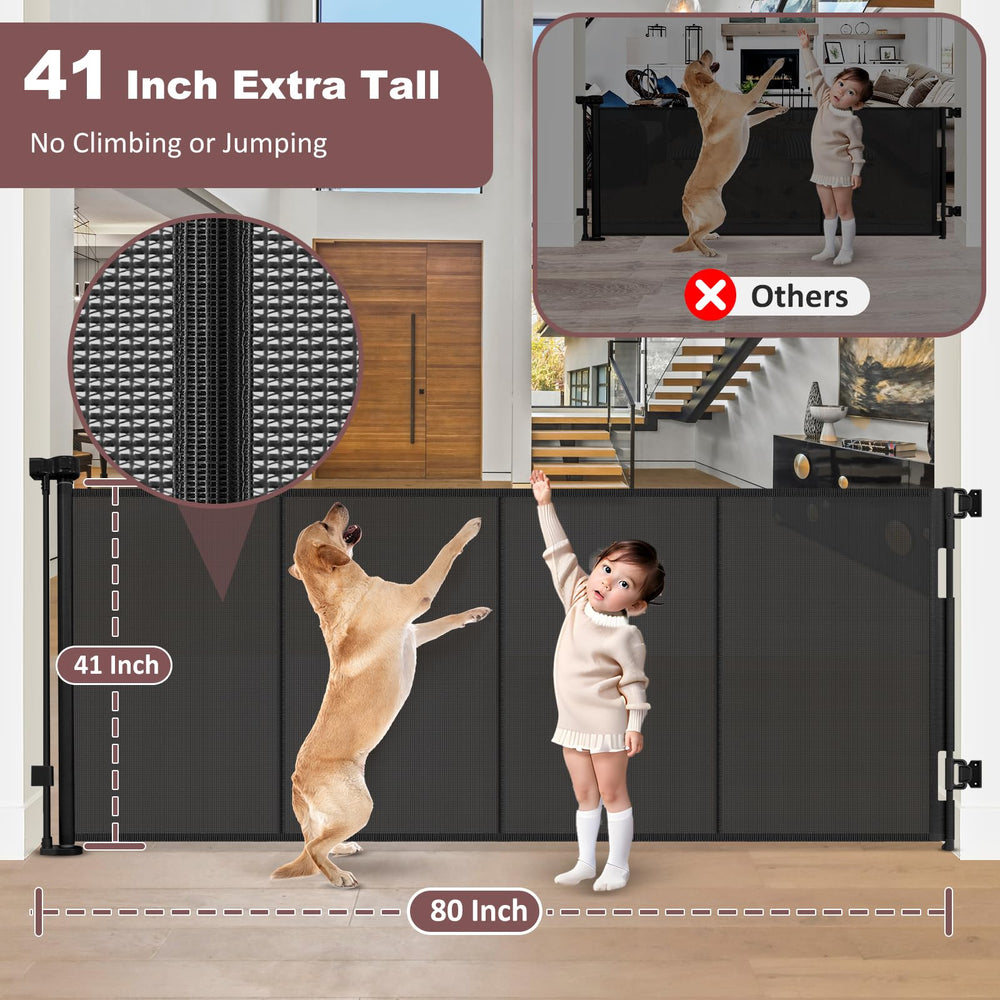 Grenfu indoor-outdoor use gate showcased in doorway for weather-resistant flexibility.
