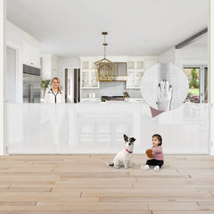 GRENFU reinforced 41-inch gate side view demonstrates tall, secure barrier for stairs and entryways.