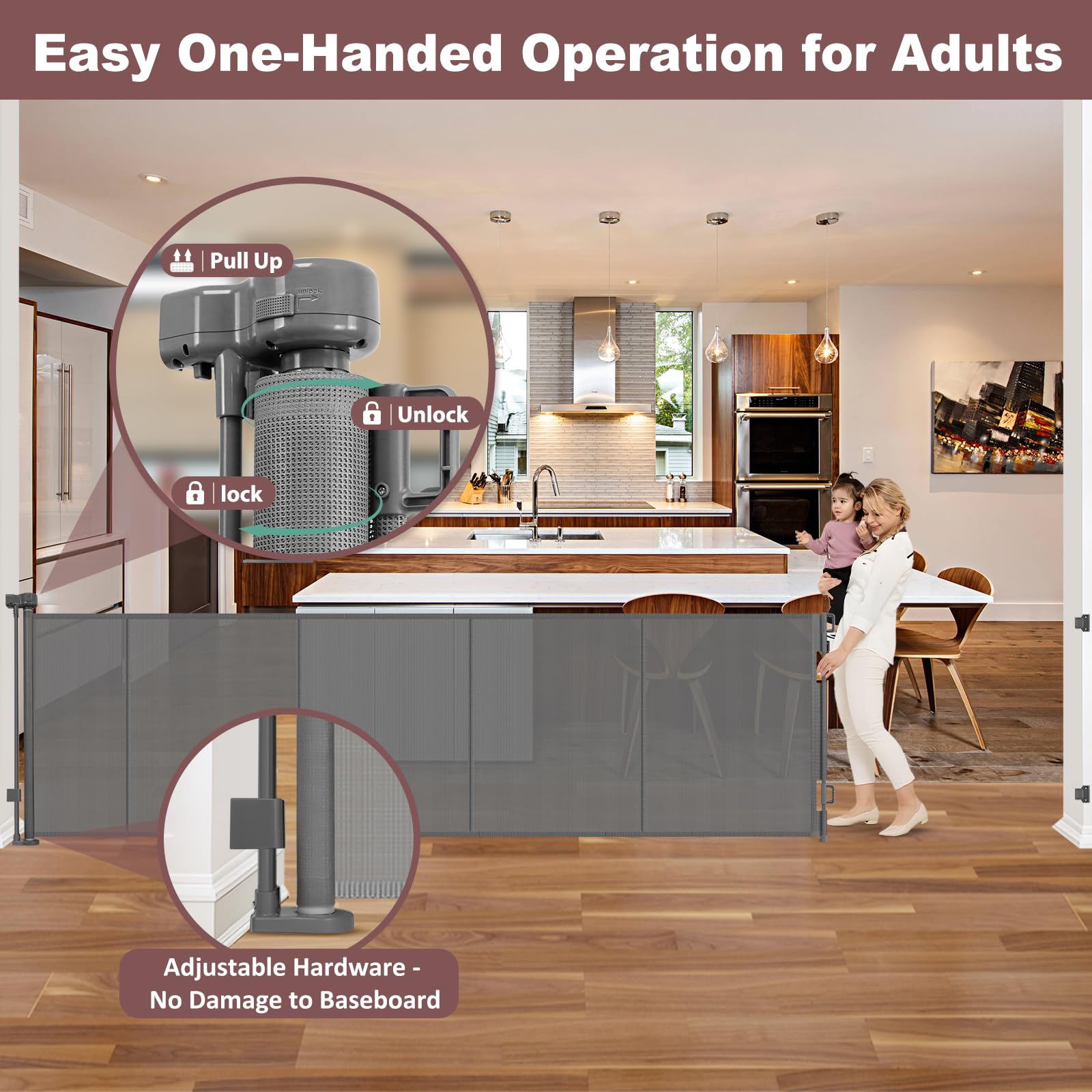 GRENFU one-handed operation with safety lock supports easy access for adults.