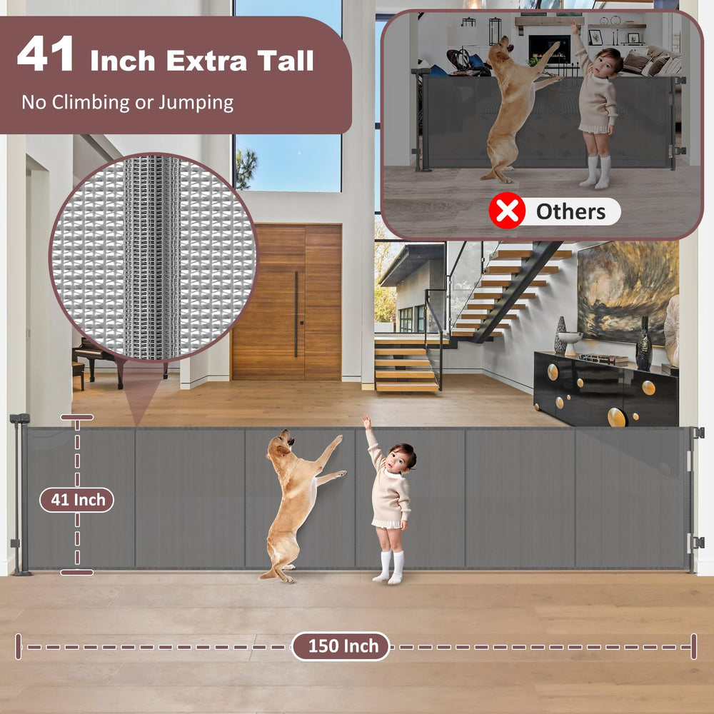 GRENFU gate retracted neatly, saving space in busy living areas.