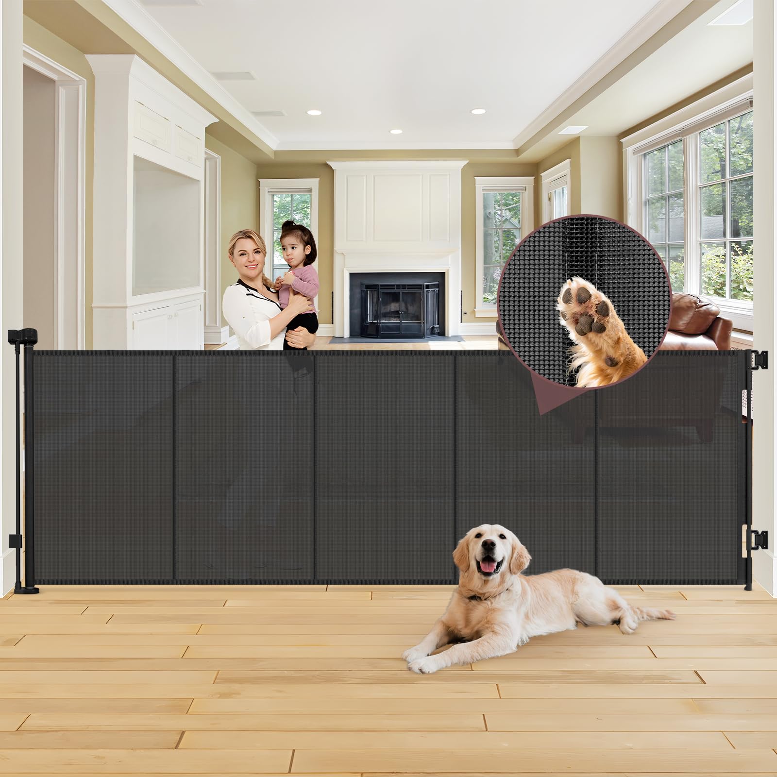 Grenfu reinforced 41-inch gate setup demonstrates a tall barrier for babies and pets.