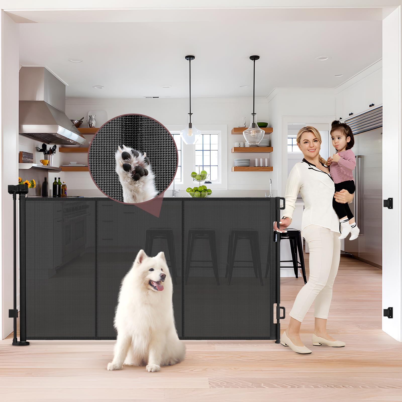 Grenfu reinforced 41-inch height gate demonstrates tall barrier for safety.