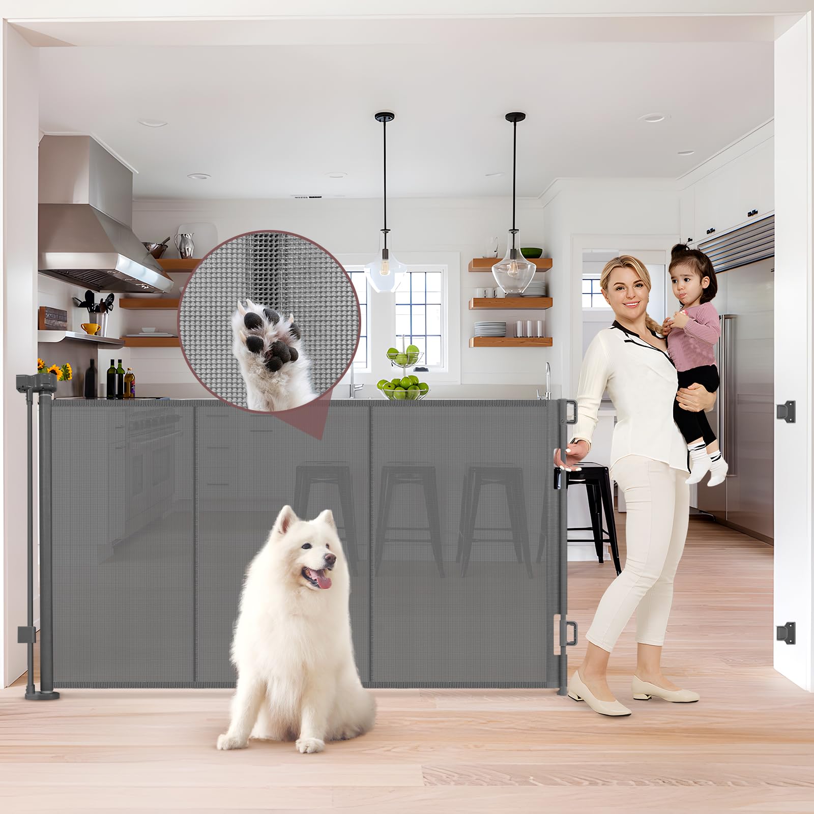 GRENFU reinforced 41in extra tall gate assembly enhances safety in tall openings.