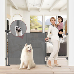 GRENFU reinforced 41-inch gate in doorway shows sturdy safety.