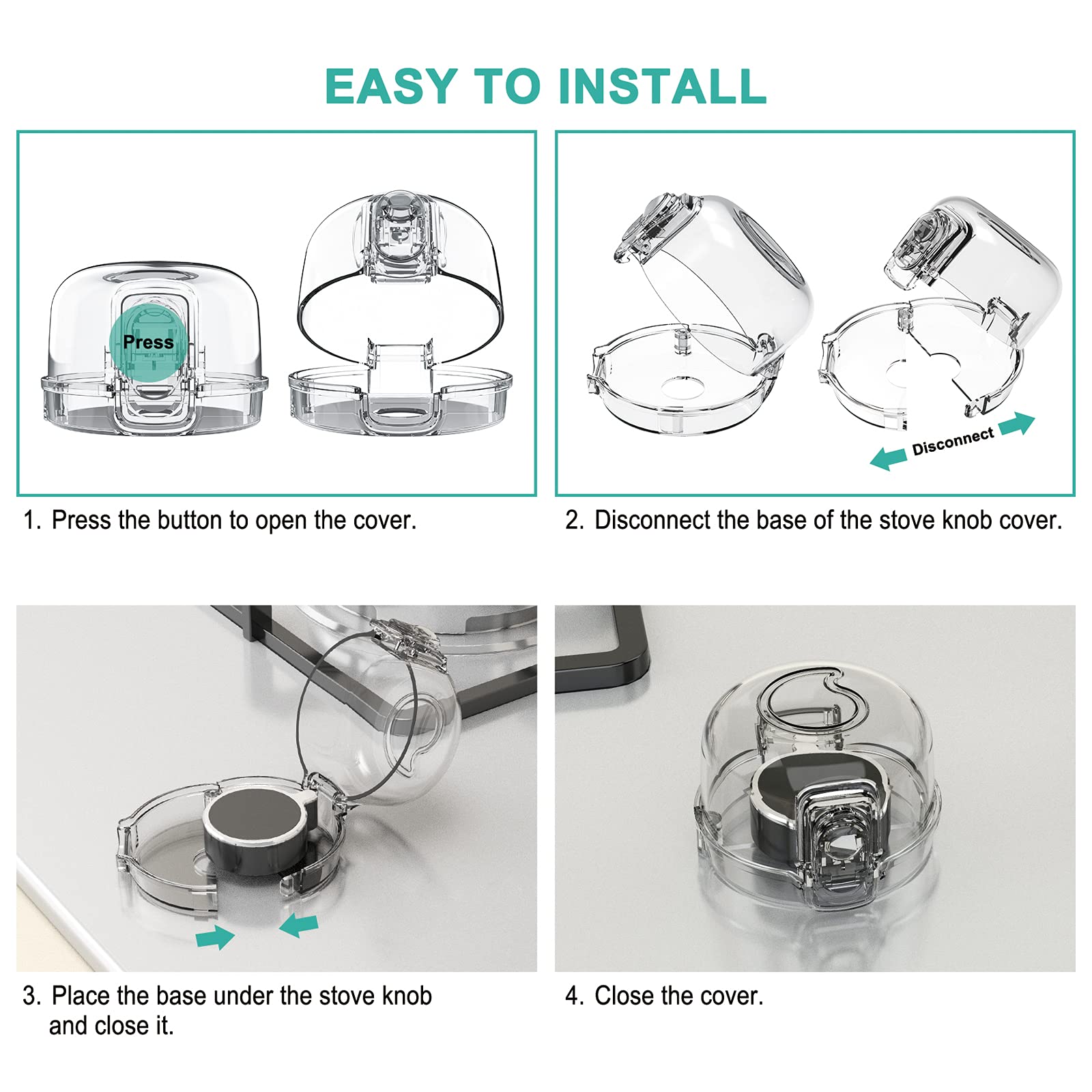 GRENFU stove knob covers in-use demonstrates quick fit and secure closure.