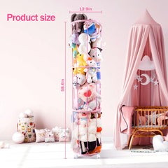 GRETJOB stuffed animal storage tube demonstrates vertical, compact plush toy storage.
