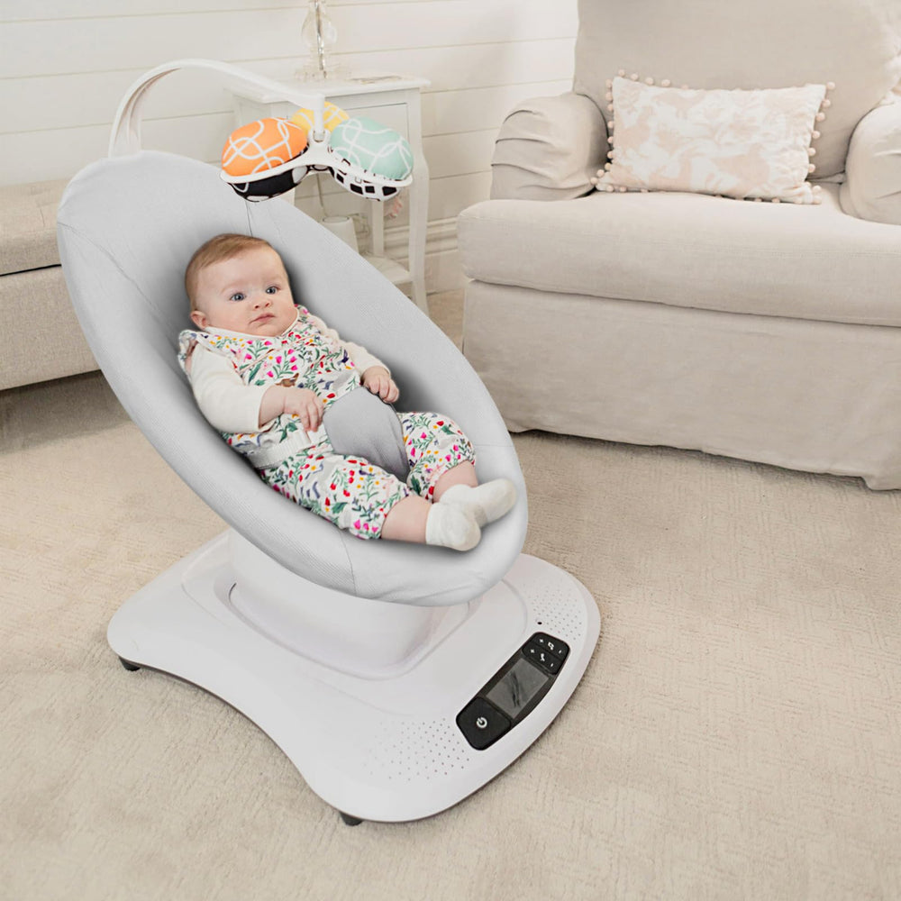 Greuame swing cover in nursery setting with neutral grey color