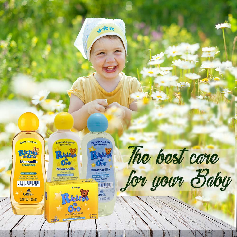 Grisi Ricitos De Oro Chamomile Baby Soap bar for gentle everyday cleansing