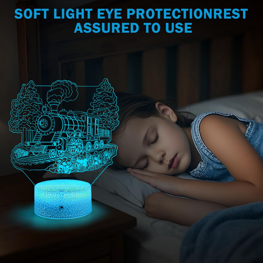 GRKTVAER Train Night Light packaging includes base remote and cable