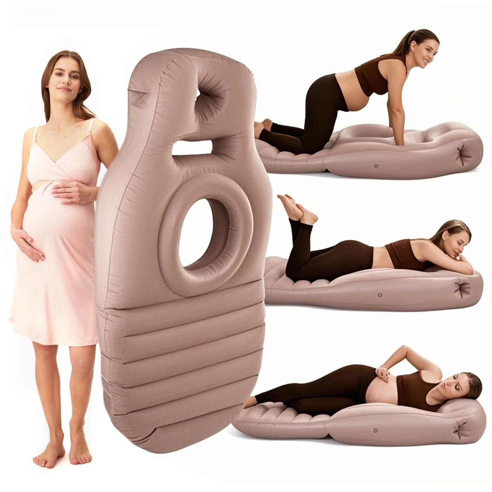Grluvxo inflatable pregnancy pillow with belly hole supports stomach sleeping for comfy naps.