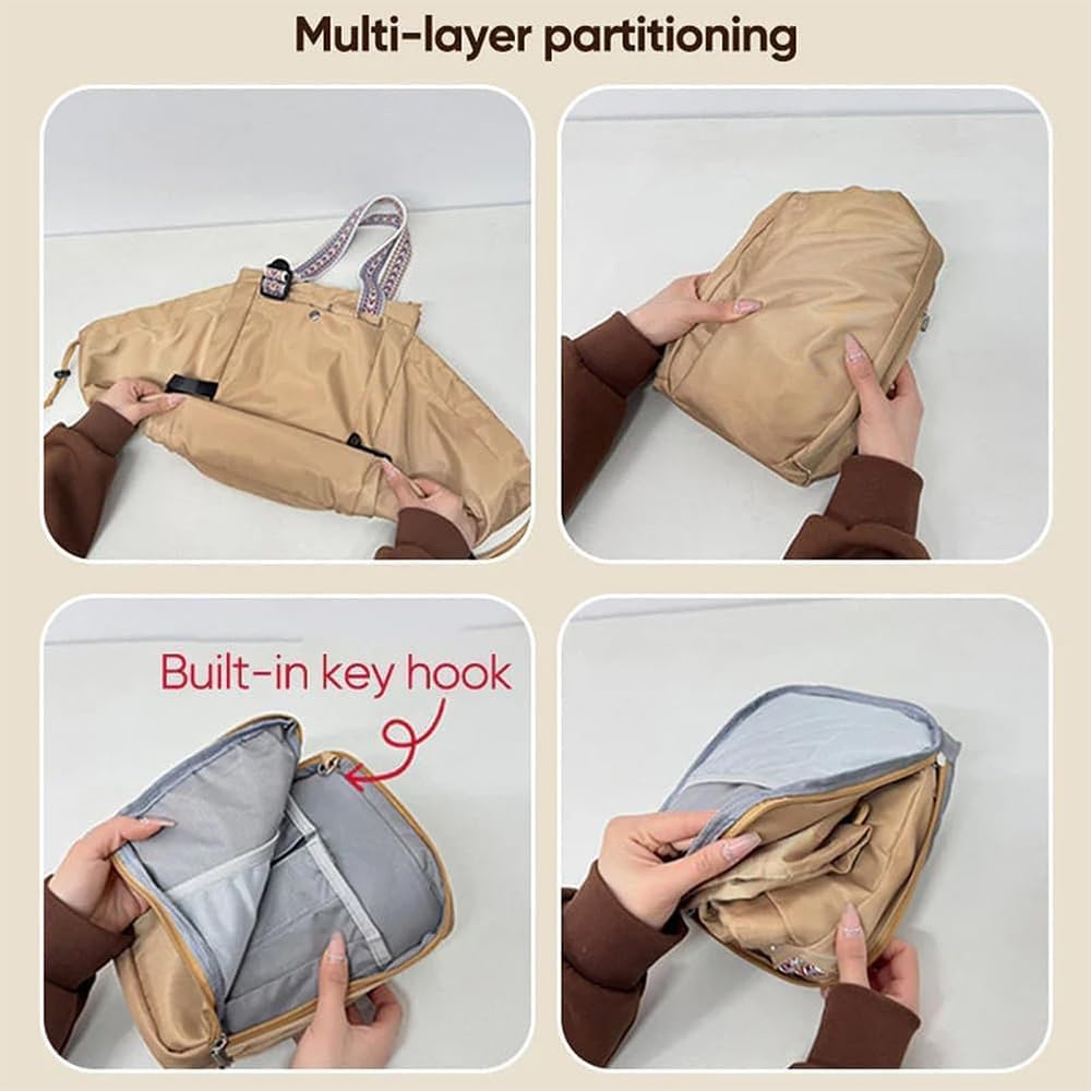 Grluvxo travel organizer waterproof Oxford fabric protects valuables in wet conditions.