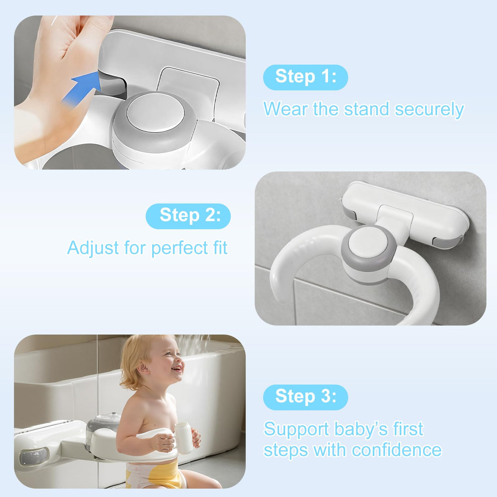 GrnPeak baby shower stand travel-ready illustrates on-the-go support.