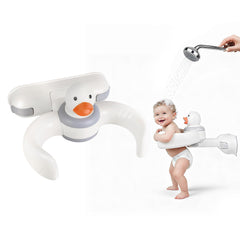 Grnpeak bath stand with duck toy engages baby for calmer bath time.