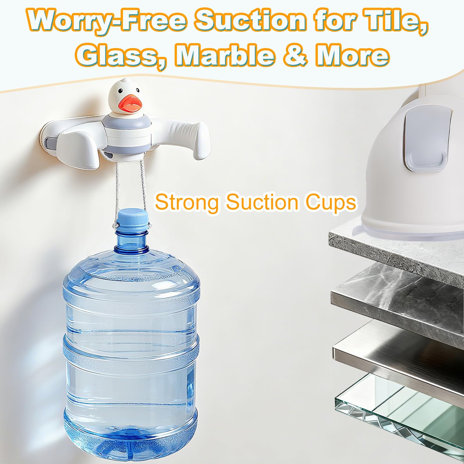 Grnpeak bath stand with non-slip suction cups stays secure.