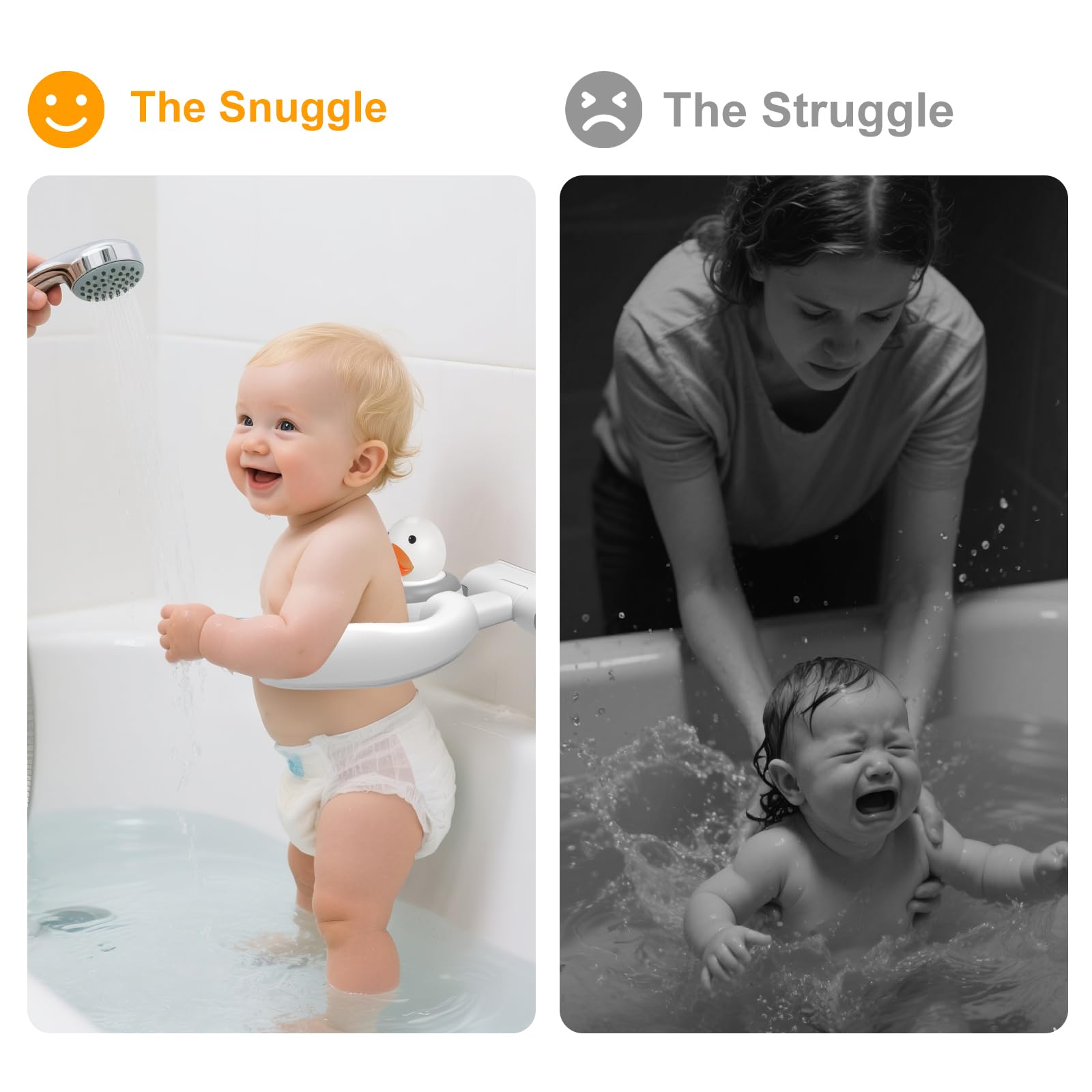 Grnpeak soft-padding baby support cushions delicate skin during baths.