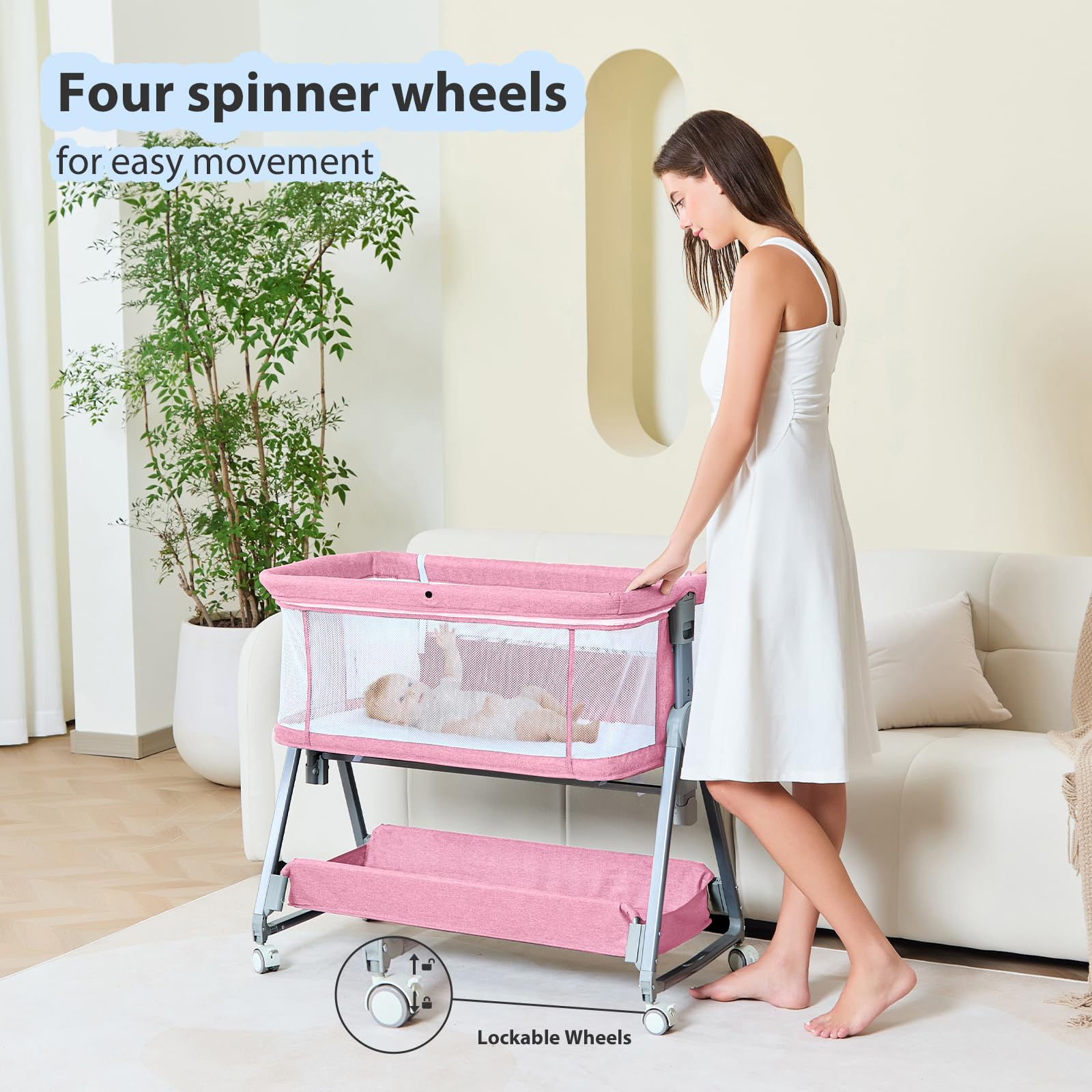 Grobeybees bassinet quick-assembly saves setup time and peace of mind.
