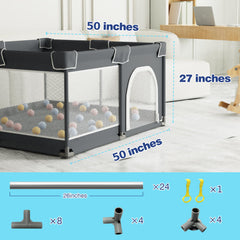 Grobeybees Playpen soft mesh side panels enable constant visibility and supervision