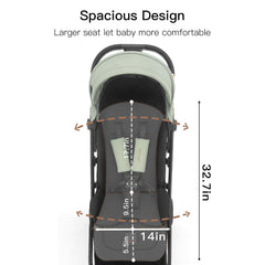 Gromast Gravity Folding Stroller folded-compact demonstrates easy storage in tight spaces.