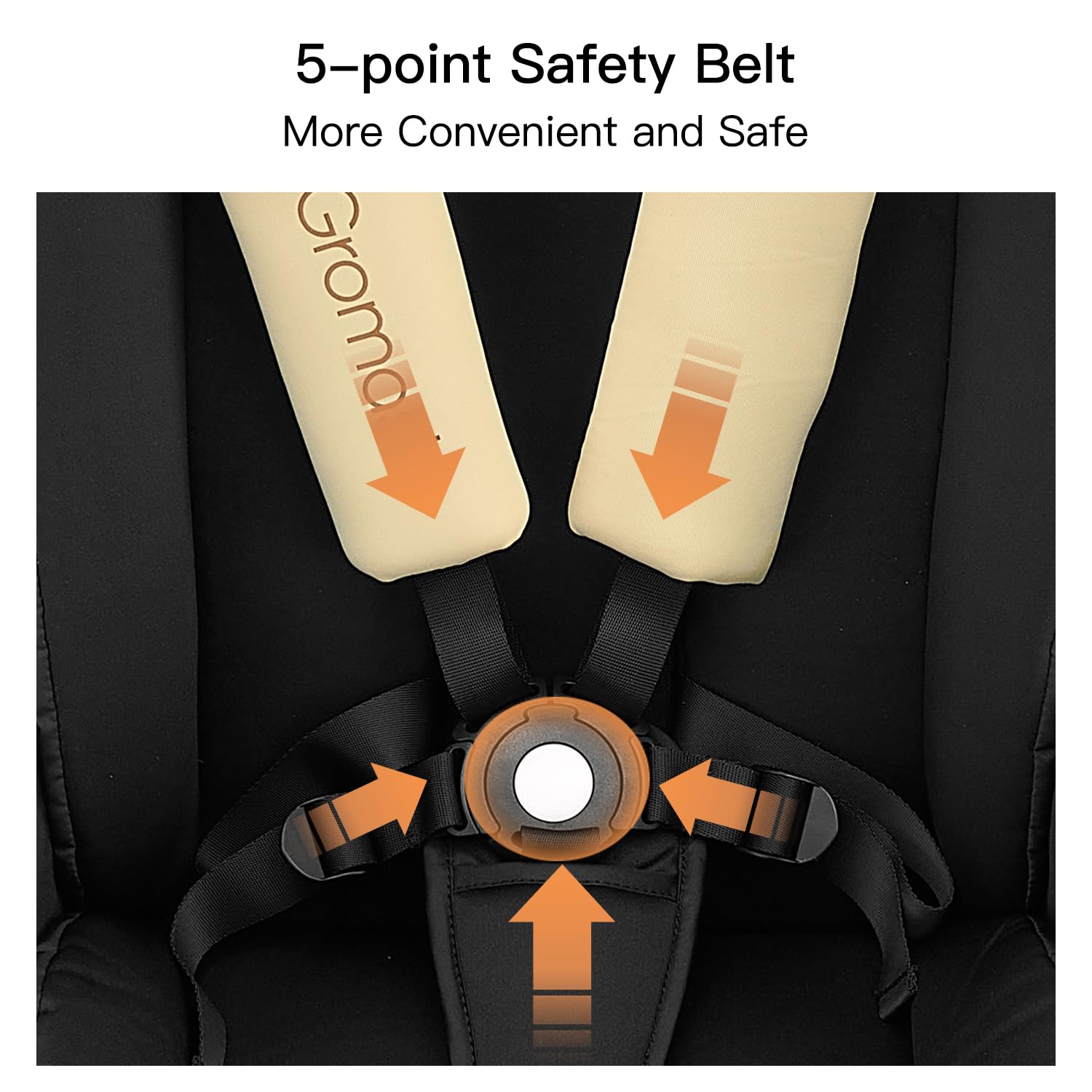 Gromast Gravity stroller with one-step brake demonstrating simple safety control.