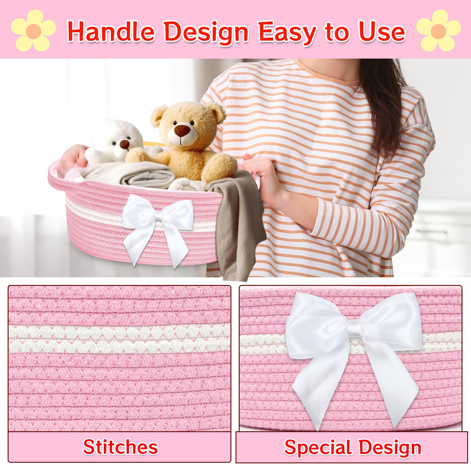 Groodo patchwork pink-white design enhances gift presentation and home decor.