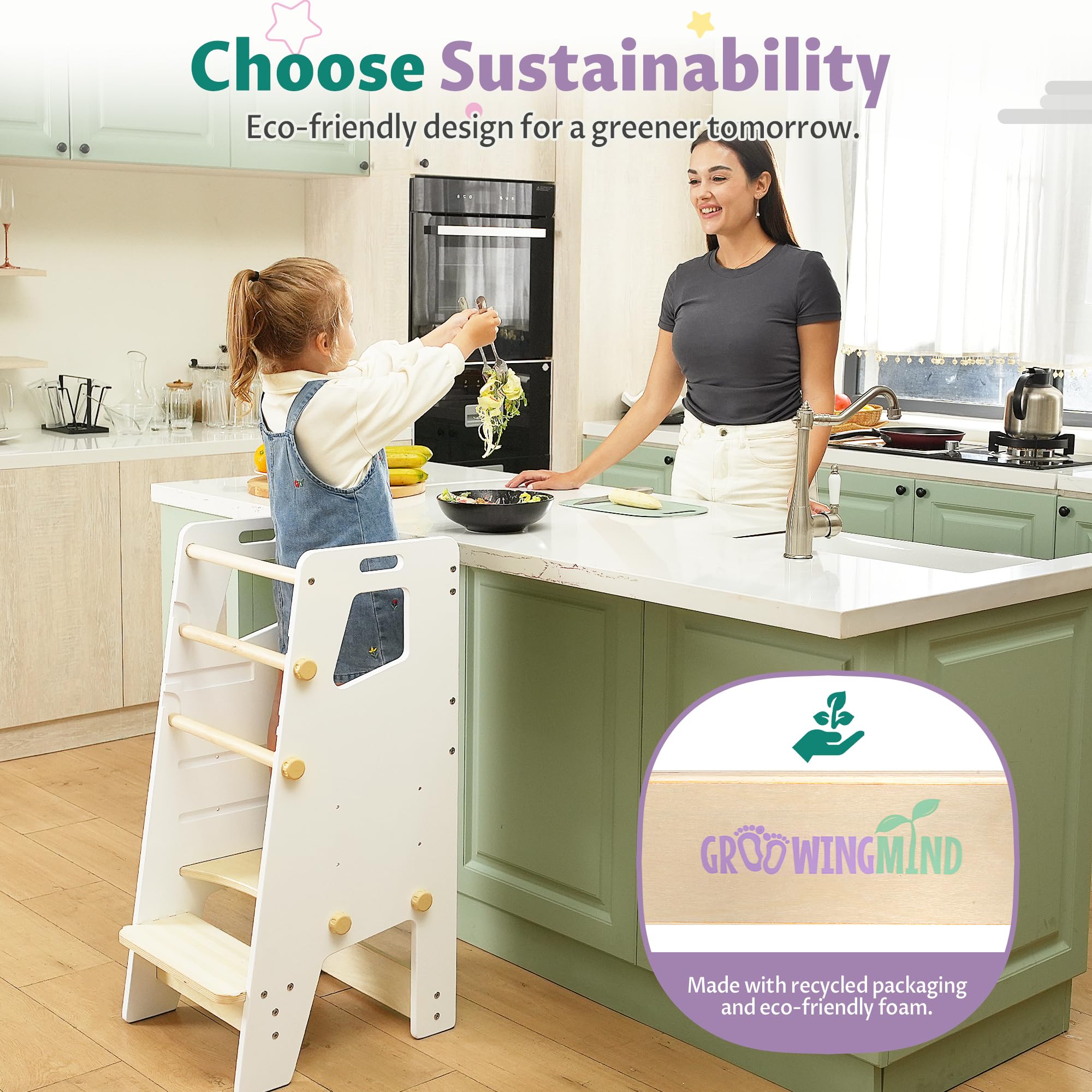 GroowingMind Toddler Tower eco friendly materials and durable build
