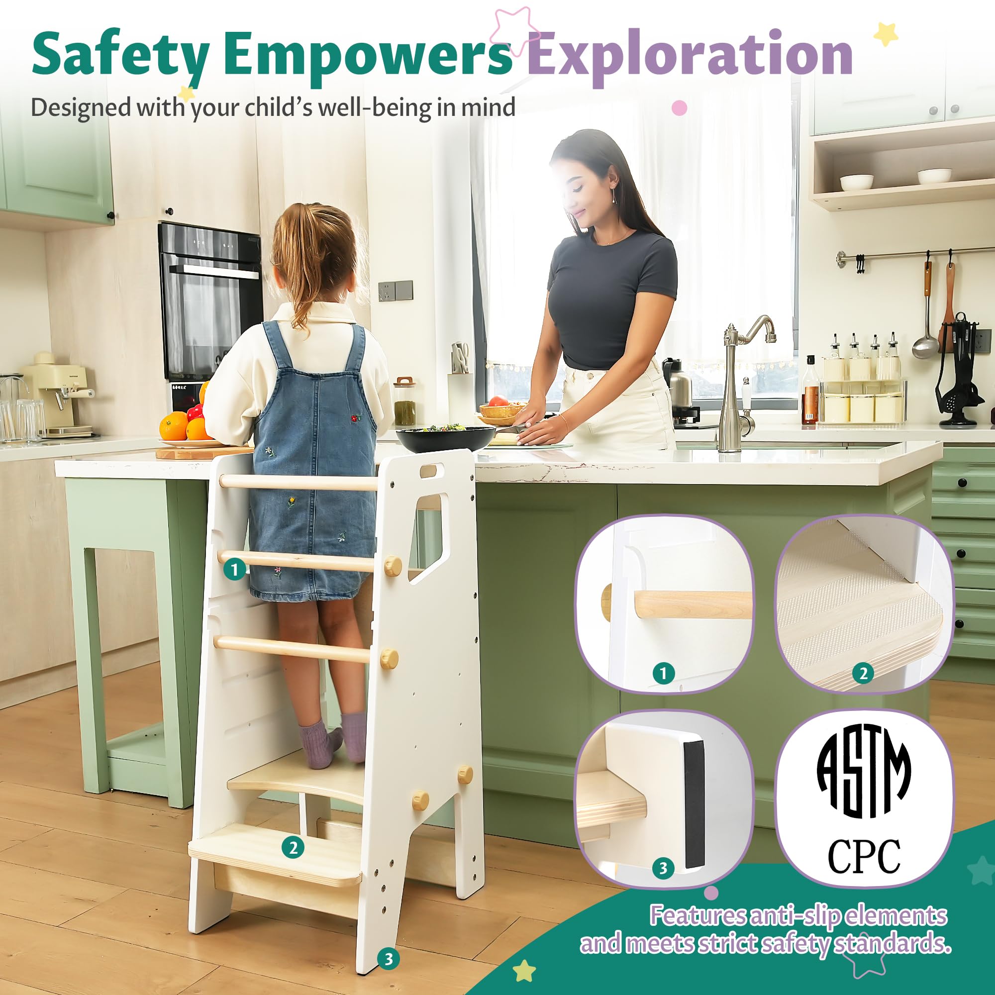 GroowingMind Toddler Tower seat removed for versatile high chair use