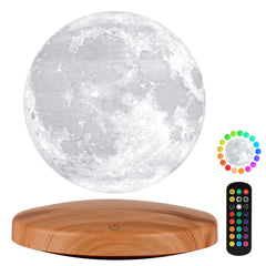 GROPINFLY levitating moon lamp shows a detailed 3D moon detail suspended in mid-air, a captivating bedroom focal point.