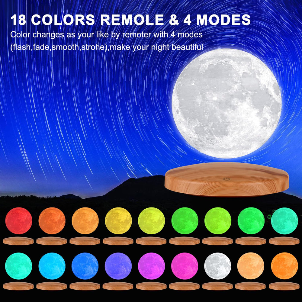 GROPINFLY moon lamp remote control 18 colors demonstrating customized ambient lighting.