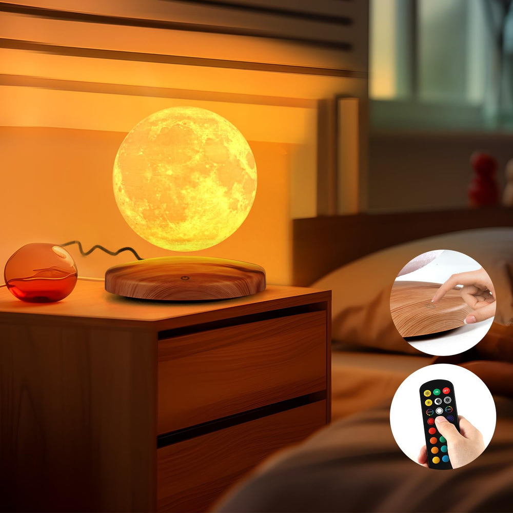GROPINFLY moon lamp emits warm, soft light ideal for relaxing evenings and kid bedtime routines.