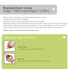 Grosmimi 6-inch straw length, adjustable to your preferred size.