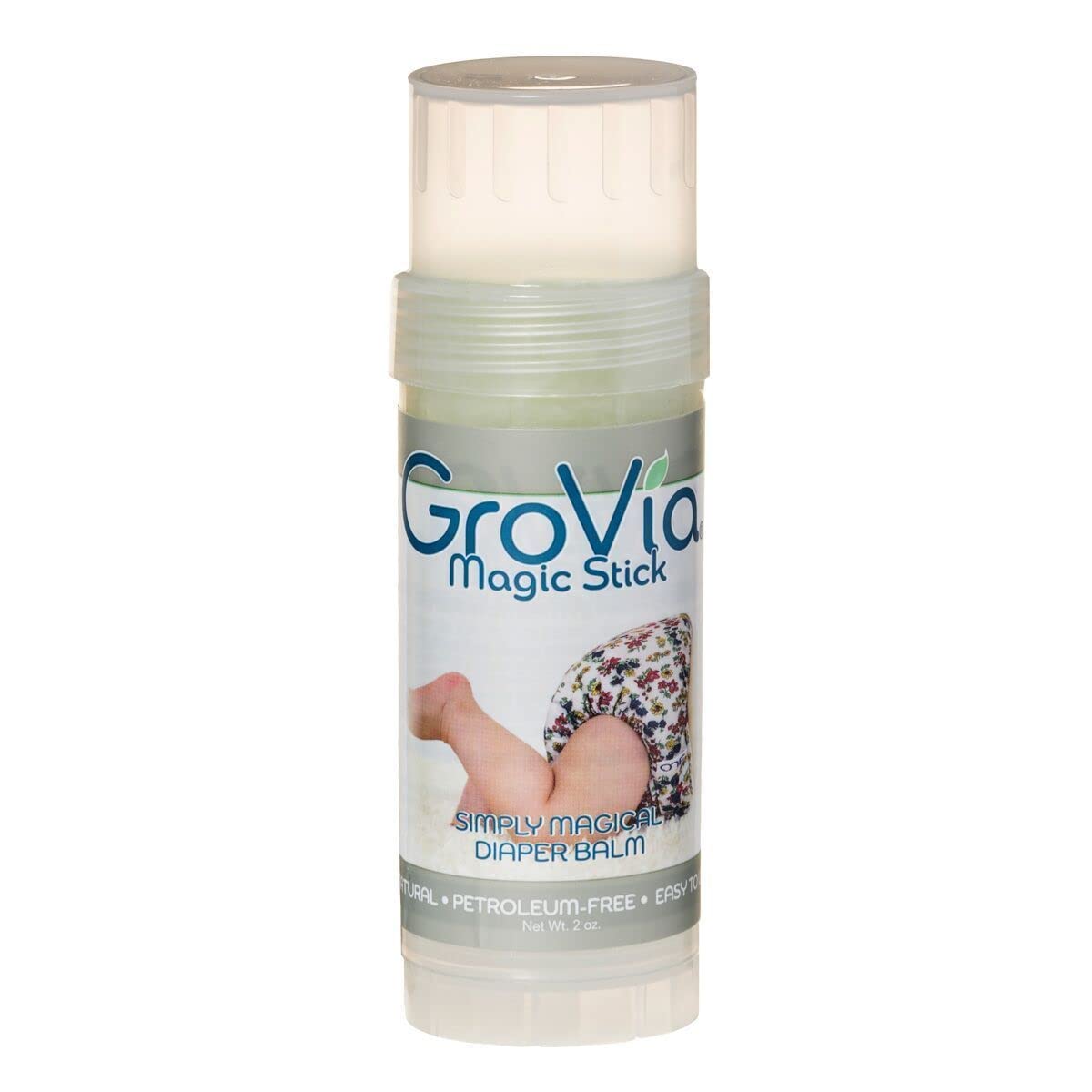 GroVia Magic Stick diaper ointment with no-mess applicator for gentle protection of baby skin.