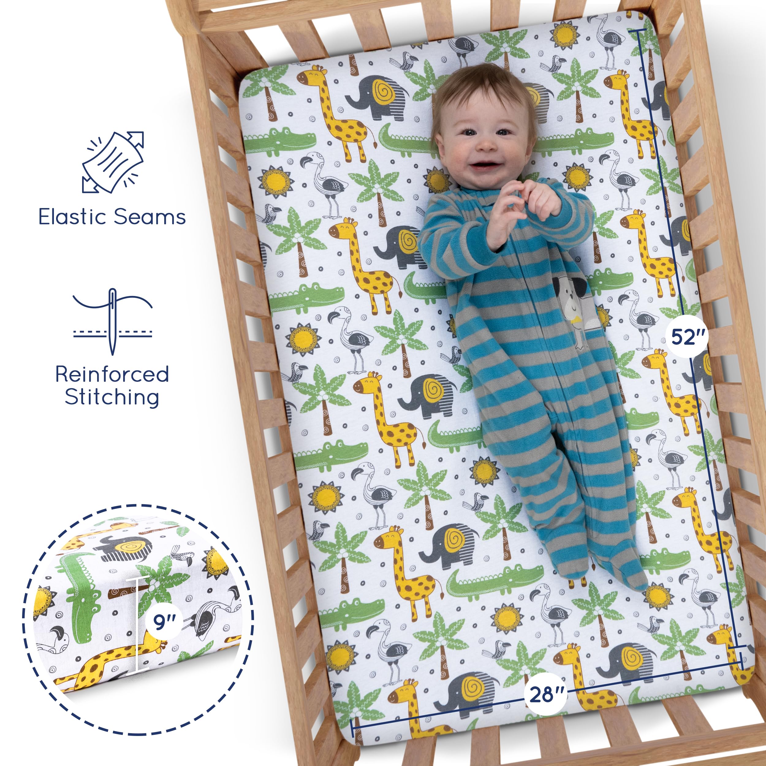 Grow Wild elastic-edge-fit demonstrates snug 52x28x9 sizing with secure edge.