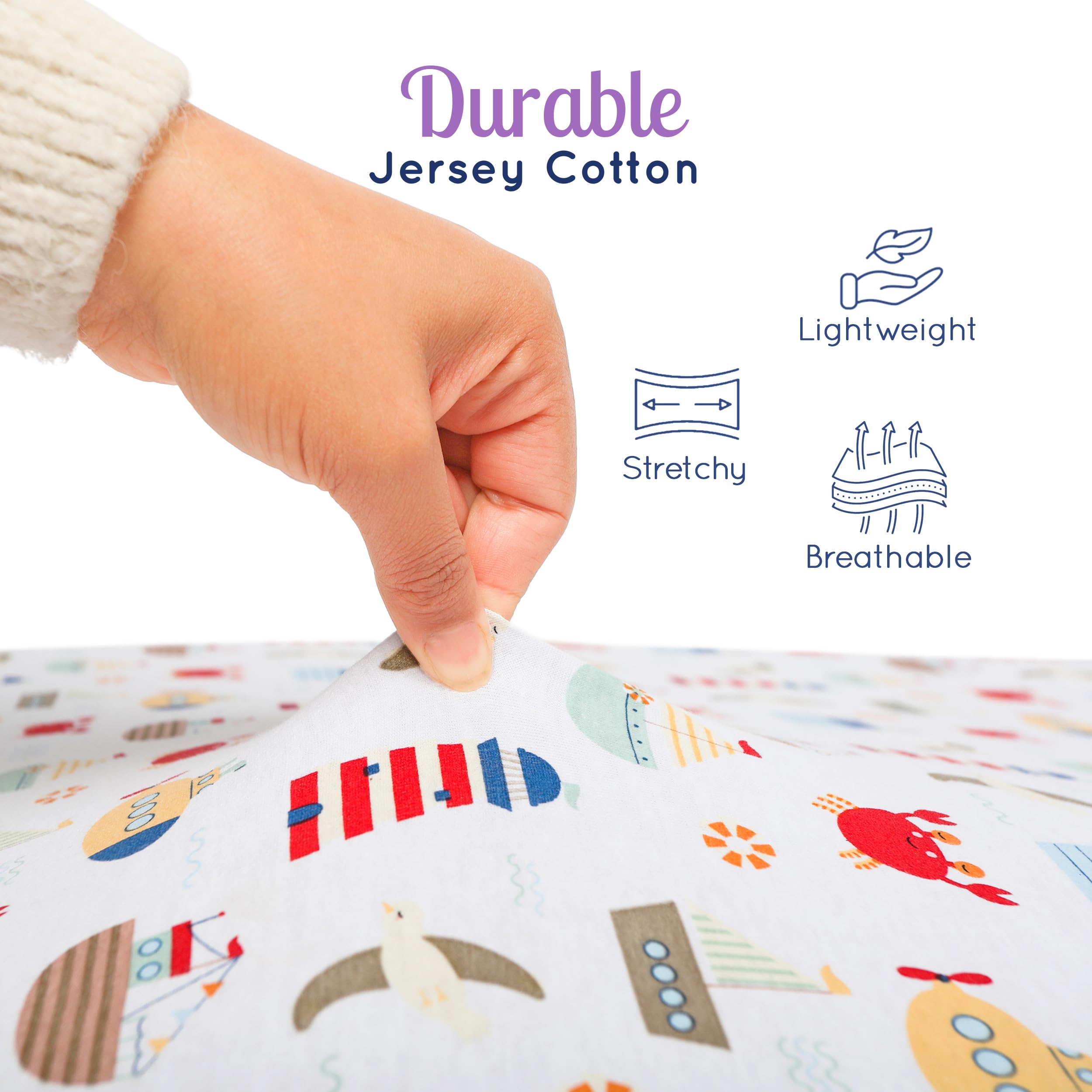 Grow Wild soft, breathable jersey fabric supports cozy baby sleep.