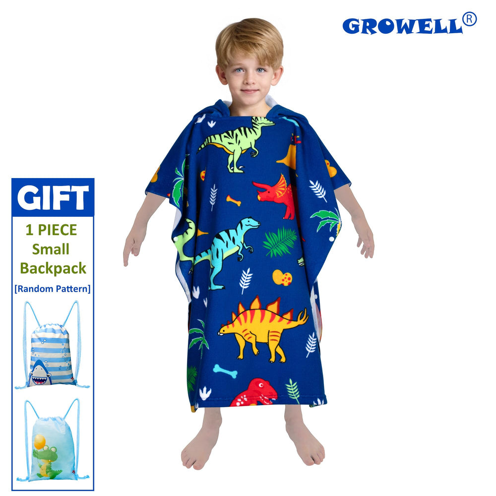 Growell hooded kids towel shows soft microfiber fabric for cozy, quick-dry bathtime comfort.