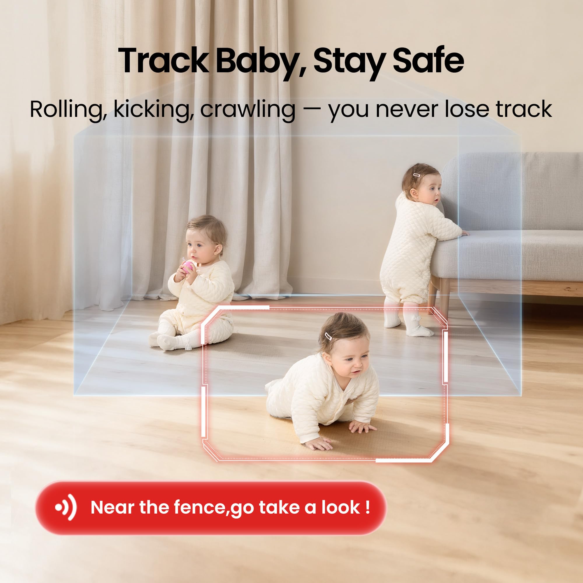 Growing MONAI baby monitor face-cover alerts notify when baby’s face is obscured.