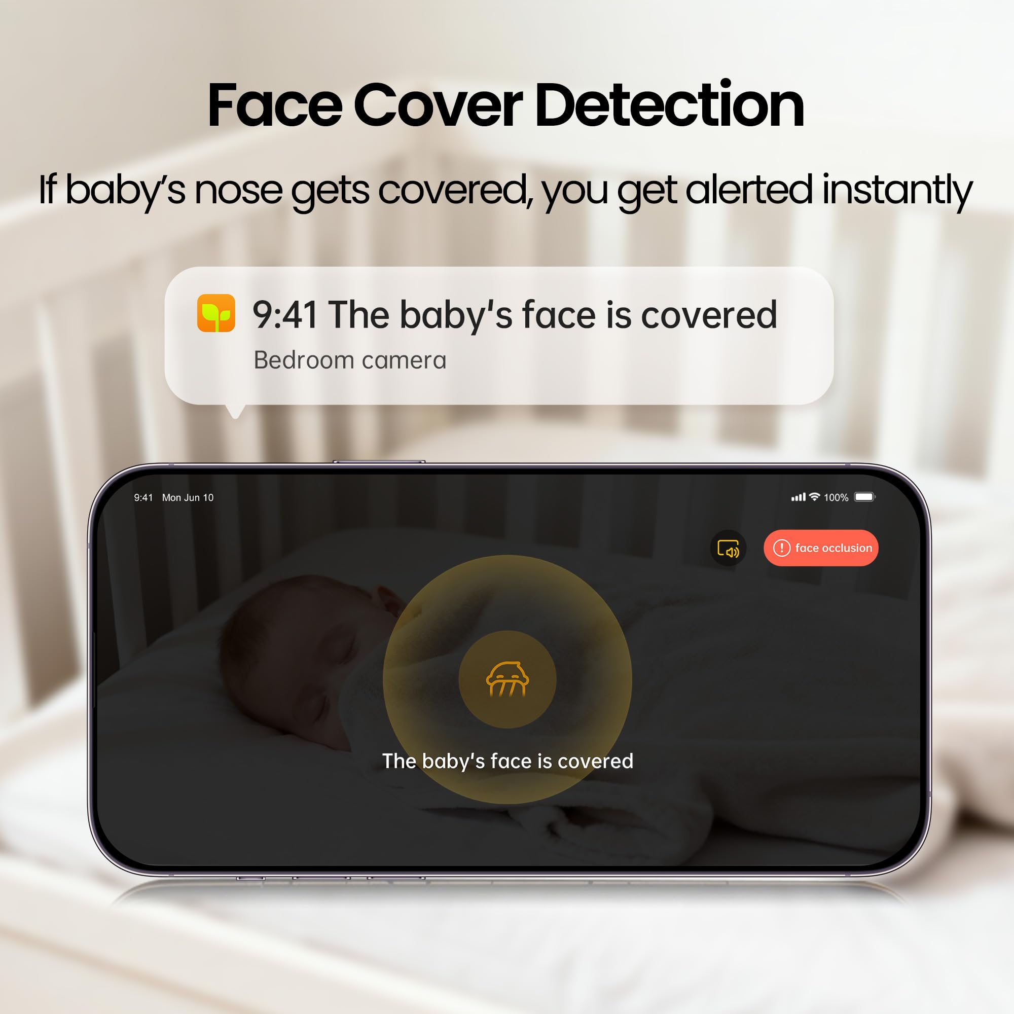 Growing MONAI baby monitor virtual fence helps you set safe monitoring boundaries.