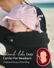 GROWNSY Baby Carrier ergonomic hip design shows natural M-position supporting baby's hips.