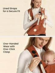 Growns-Y Hip-Healthy Design showing ergonomic seating for baby's comfortable hip position.