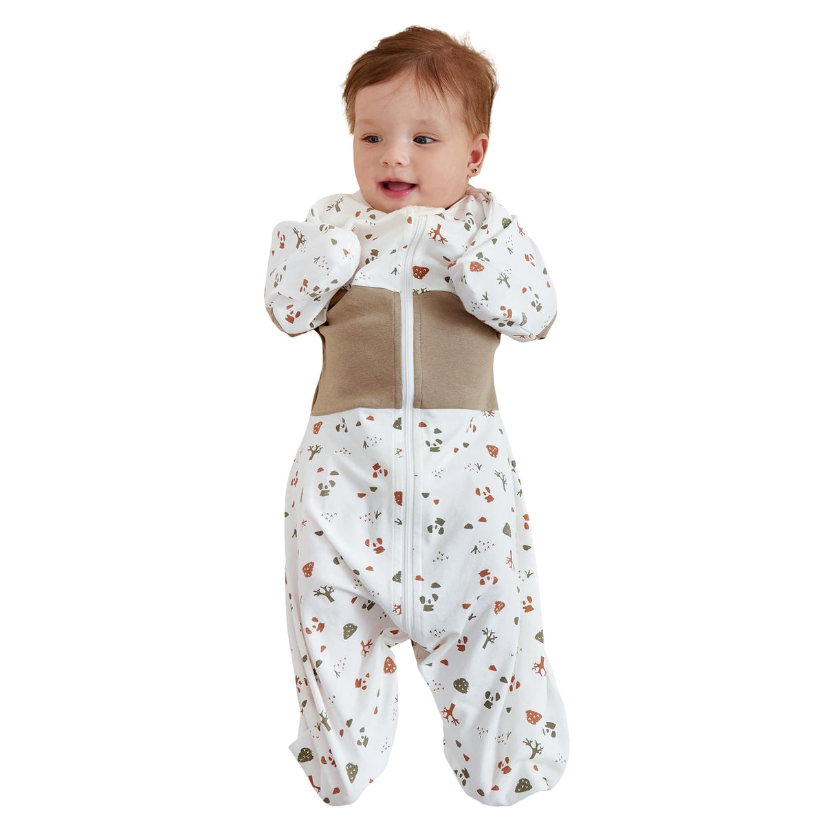 GROWNSY transitional swaddle starfish arms provides gentle arm support for longer, calmer sleep.