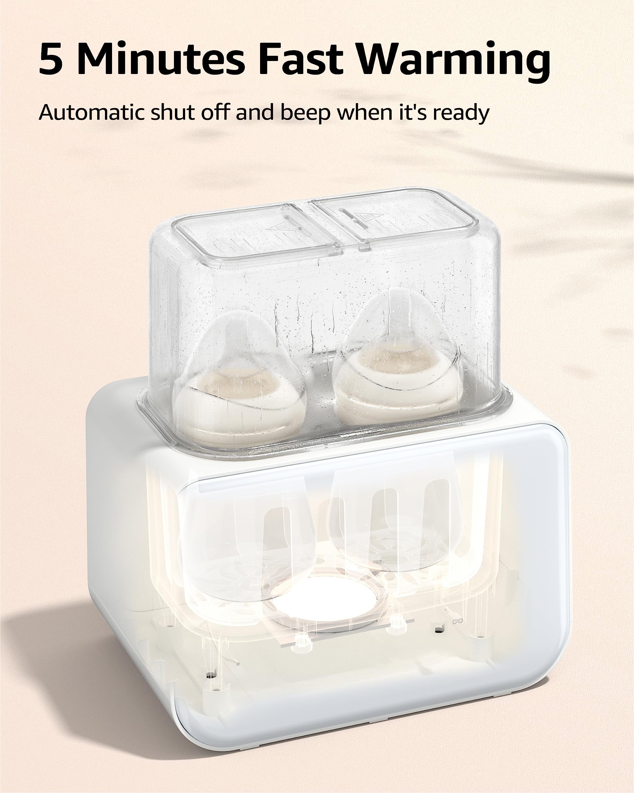 GROWNSY 8-in-1 defrost function demonstrates gentle bottle milk thaw.