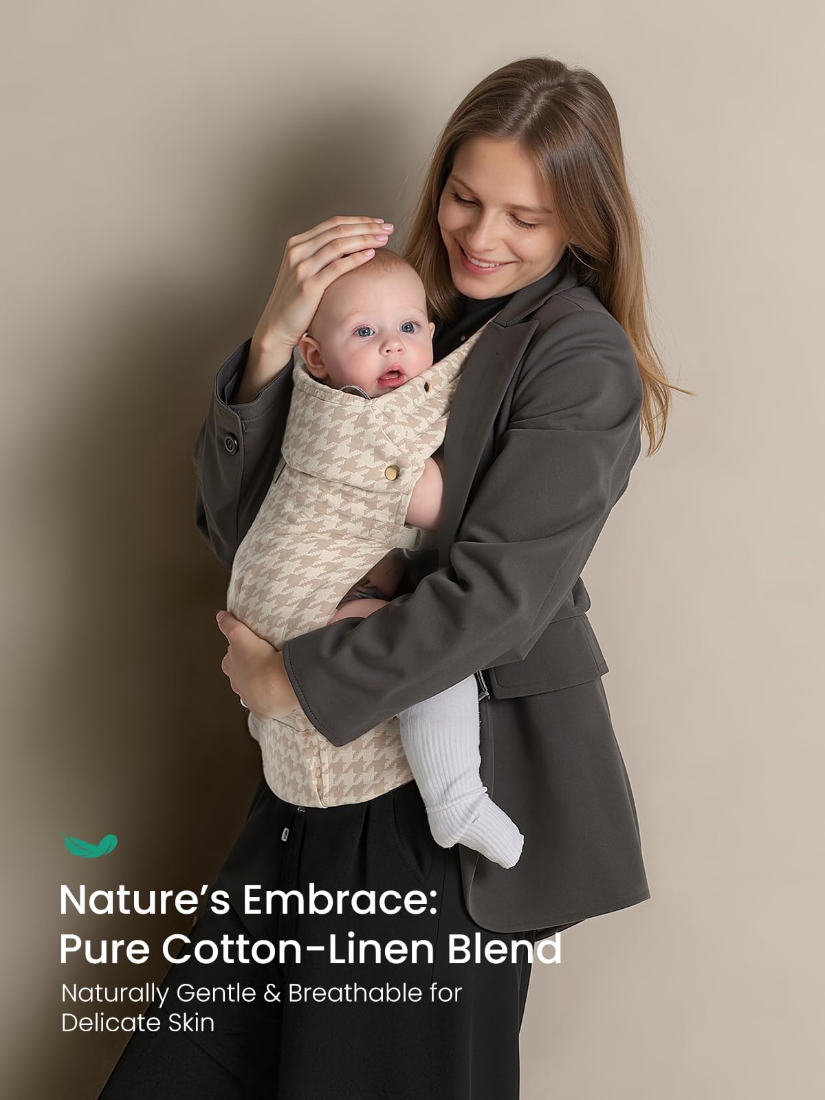 GROWNSY adjustable waist strap grows with baby for a comfortable fit.